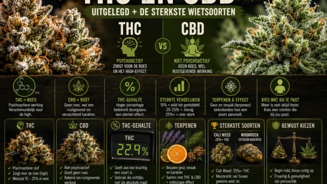 THC en CBD in wiet toppen