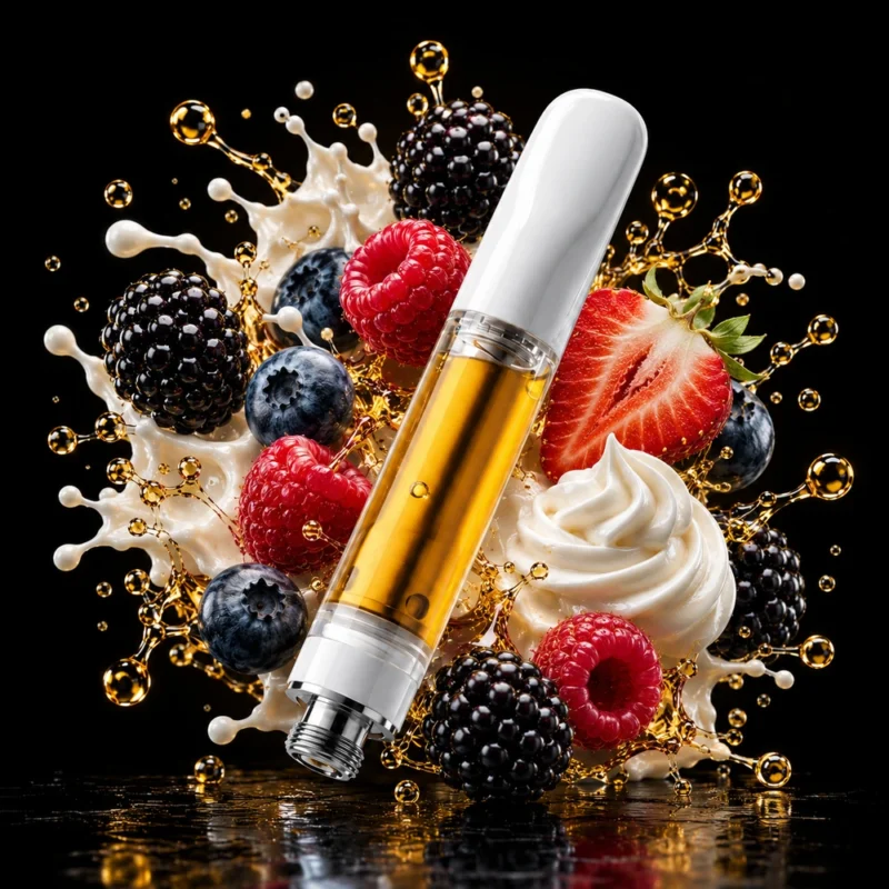 Berries & Cream THC vape cartridge 510 thread 75% THC