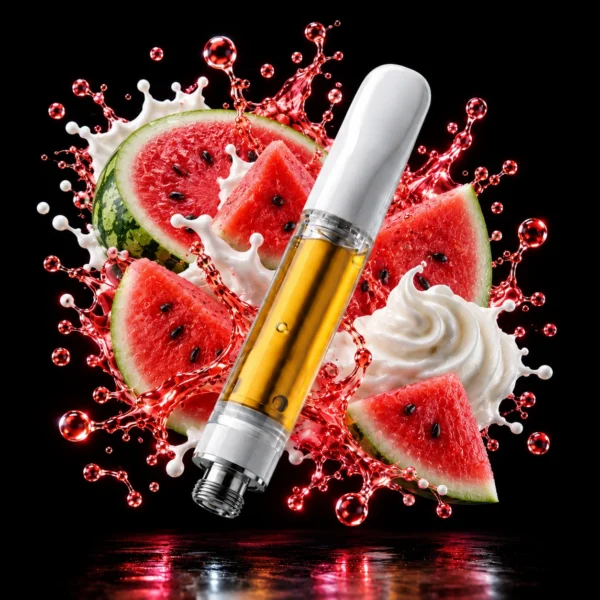 Watermelon Z THC Vape cartridge met watermeloen en romige accenten